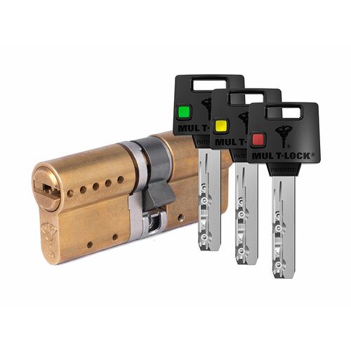 Цилиндр Mul-t-Lock MTL400 Светофор ключ-ключ (размер 50х31 мм) - Латунь, Флажок