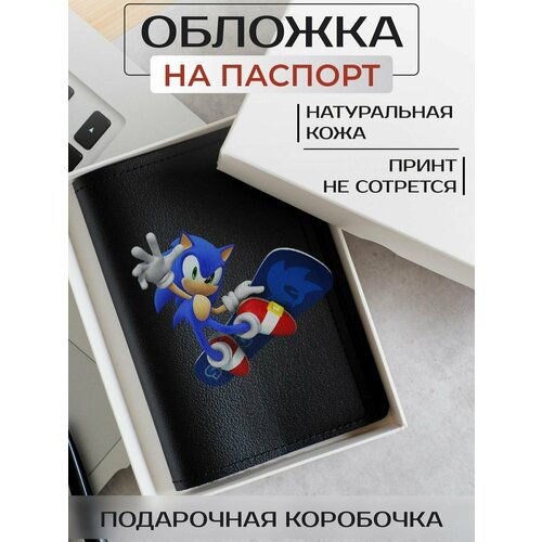 Обложка для паспорта RUSSIAN HandMade Обложка на паспорт Sonic OP01902, черный, серый обложка для паспорта russian handmade обложка на паспорт сумерки op02058 черный серый