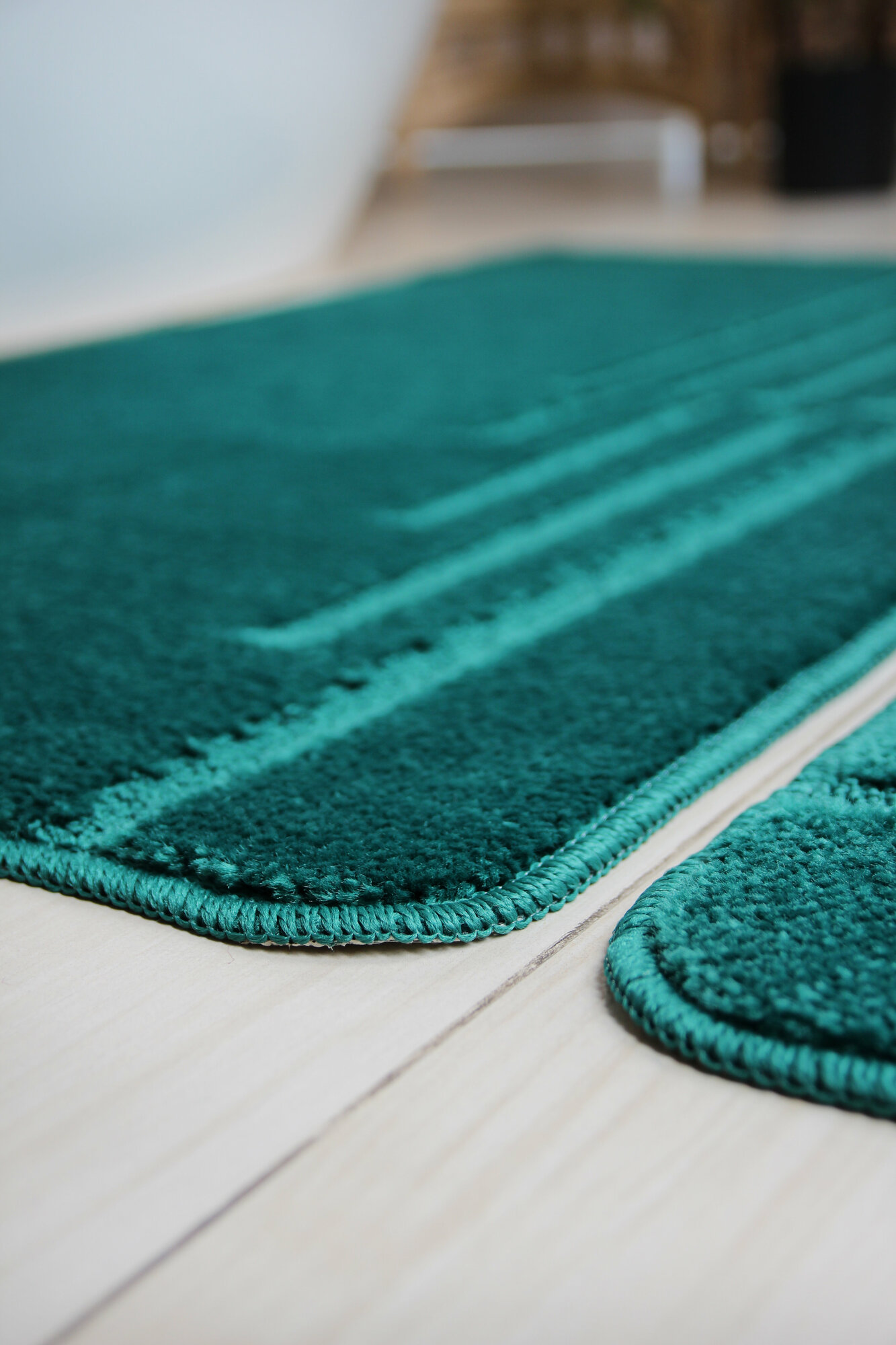 Противоскользящие коврики для ванной и туалета Vonaldi 100х60 см и 60х50 см, зеленый