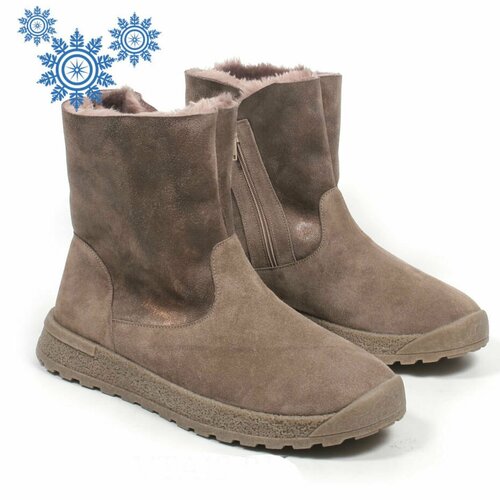 Ботинки  МИСС ТАИС MT495_Ш_Какао_43, зимние,натуральная кожа, полнота 8, размер 43, бежевый