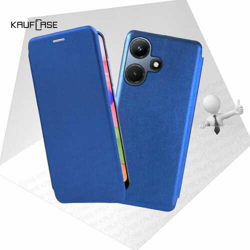 Чехол книжка KaufCase для телефона Infinix Hot 30i (X669D) (6.56), синий. Трансфомер чехол книжка kaufcase для телефона infinix note 30i x6716 6 66 бордовый трансфомер