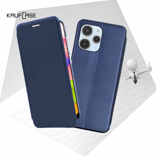 Чехол книжка KaufCase для телефона Xiaomi Redmi 12 /Redmi 12R (6.79), темно-синий. Трансфомер чехол книжка kaufcase для телефона xiaomi redmi 10c 6 71 синий трансфомер