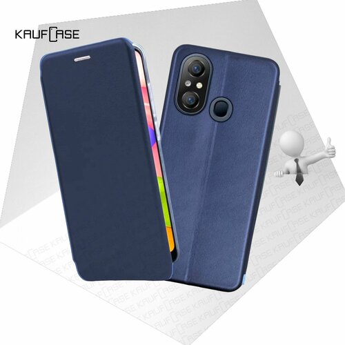 Чехол книжка KaufCase для телефона Itel A49 (6.6), темно-синий. Трансфомер чехол книжка kaufcase для телефона itel a49 6 6 темно зеленый трансфомер