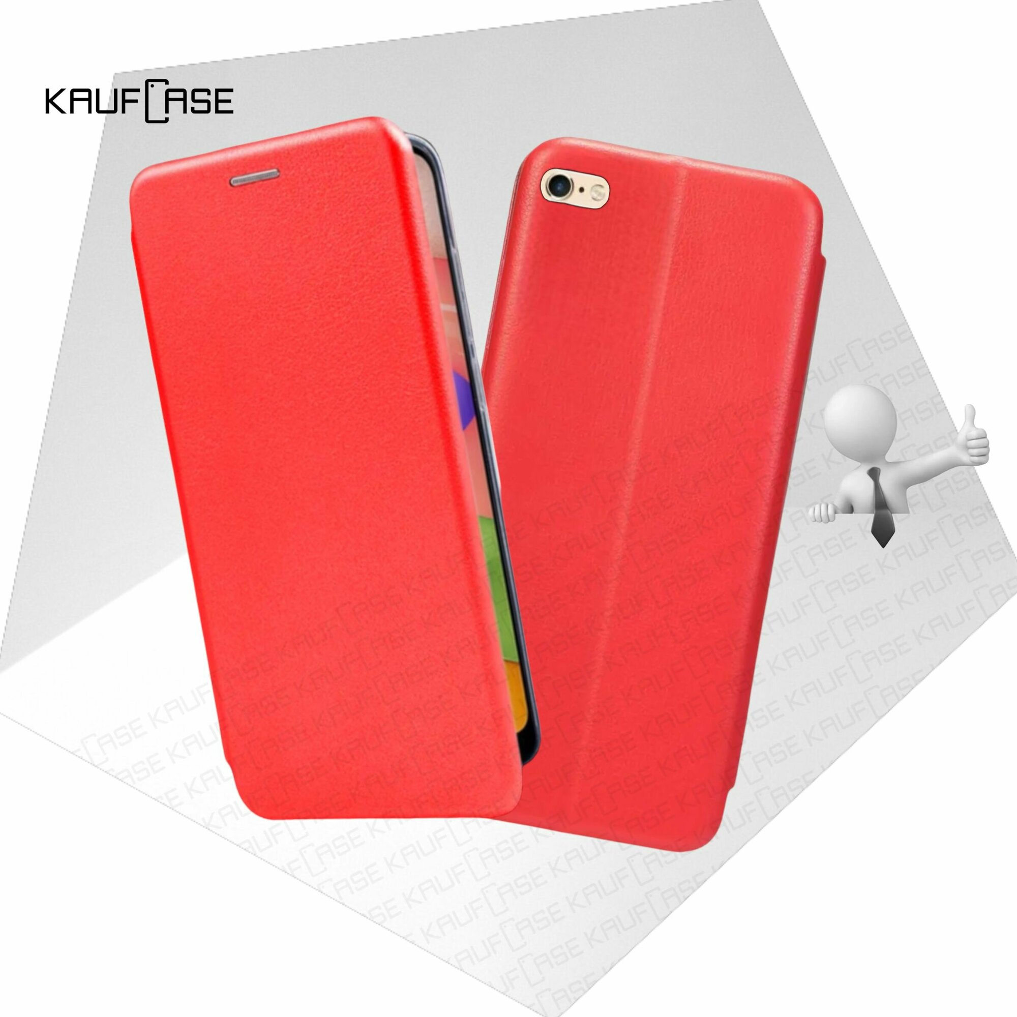 Чехол книжка KaufCase для телефона Apple iPhone 6 Plus/ 6S Plus (5.5"), красный. Трансфомер