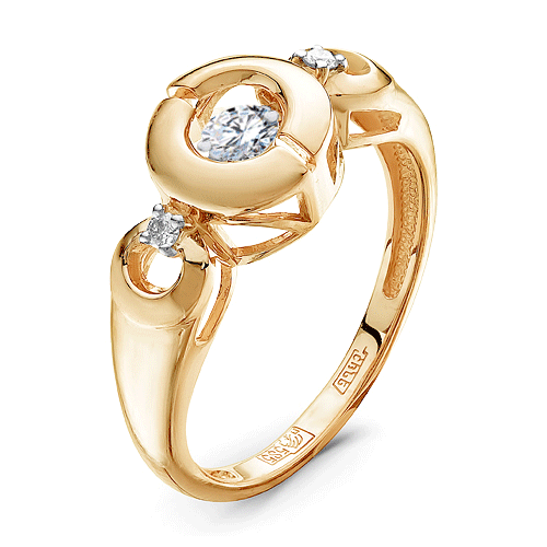 фото Кольцо diamant online, золото, 585 проба, бриллиант, размер 18.5