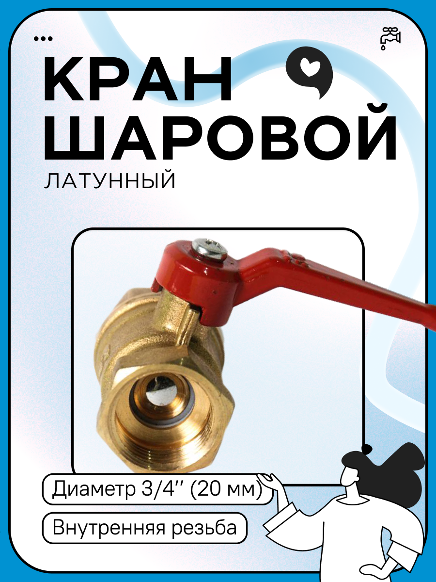 Кран шар 11Б27п1 А30 рыч. м/м Ду-20 Ру-40 БАЗ