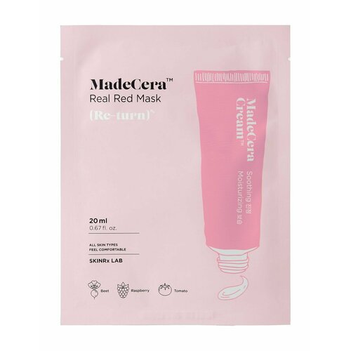 skinrx lab madecera express mask Успокаивающая тканевая маска для лица Skinrx Lab MadeCera Real Red Mask