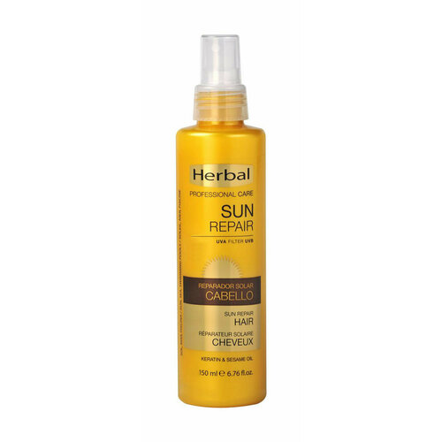 Увлажняющий и питательный спрей-бальзам для восстановления волос после солнца с кератином и маслом кунжута Herbal Hair Sun Repair Keratin&Sesame Oil