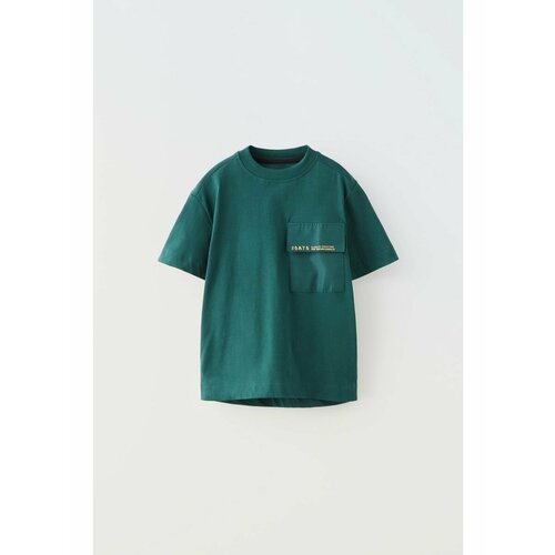 футболка zara размер 130 черный белый Футболка Zara, размер 130, зеленый