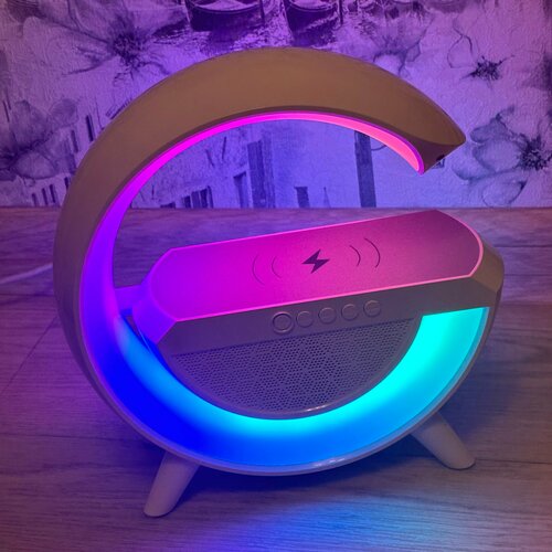 Беспроводная зарядная колонка ночник для iPhone Huawei и Samsung с режимом ночного света и встроенным аккумулятором 147900₽