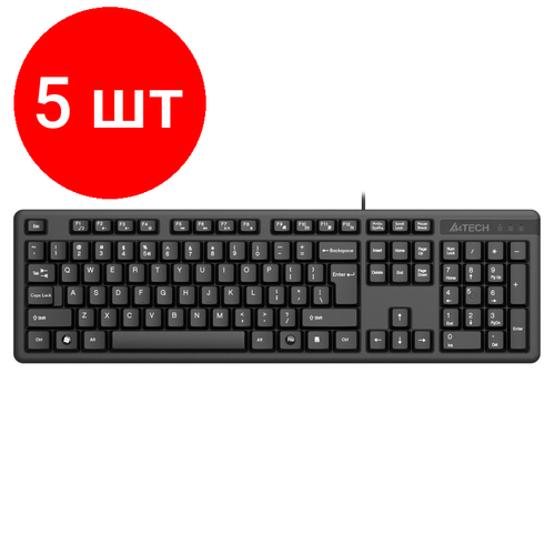 Комплект 5 штук, Клавиатура A4Tech KK-3 (KK-3 USB (BLACK)) клавиатура a4tech kk 3 черный usb