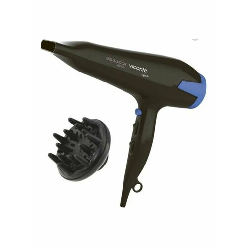Фен VICONTE VC-3753 черный с синим 253400₽