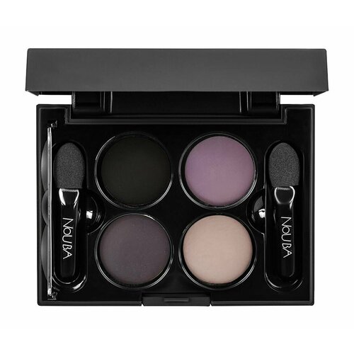 Матовые тени для век 644 черный, лиловый, бежевый Nouba Quattro Eyeshadow Matte