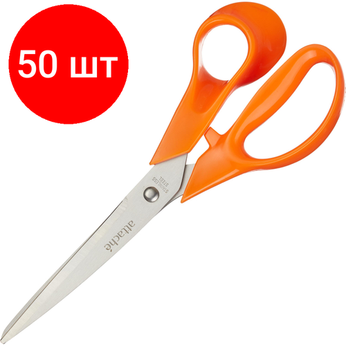 Комплект 50 штук, Ножницы Attache Orange 203 мм с пластиковыми эллиптическими ручками ножницы attache orange 177 мм с пластик эллиптическими ручками цвет