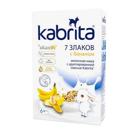 Каша Kabrita, 7 злаков на козьем молоке с бананом, 180 г - фото №19