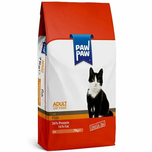 Pawpaw Adult Cat Food with Fish сухой корм для кошек с рыбой 7кг