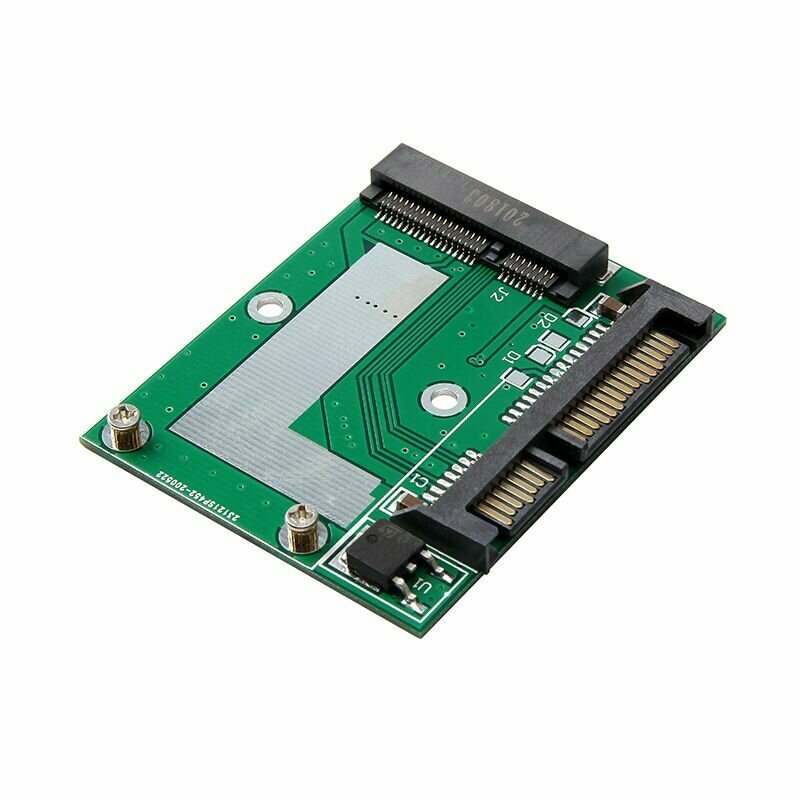 Адаптер DP9 Mini PCI-E mSATA SSD на 25 SATA переходник преобразователь (Зеленый)