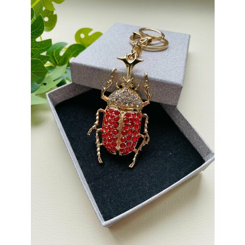 Брелок, красный, белый