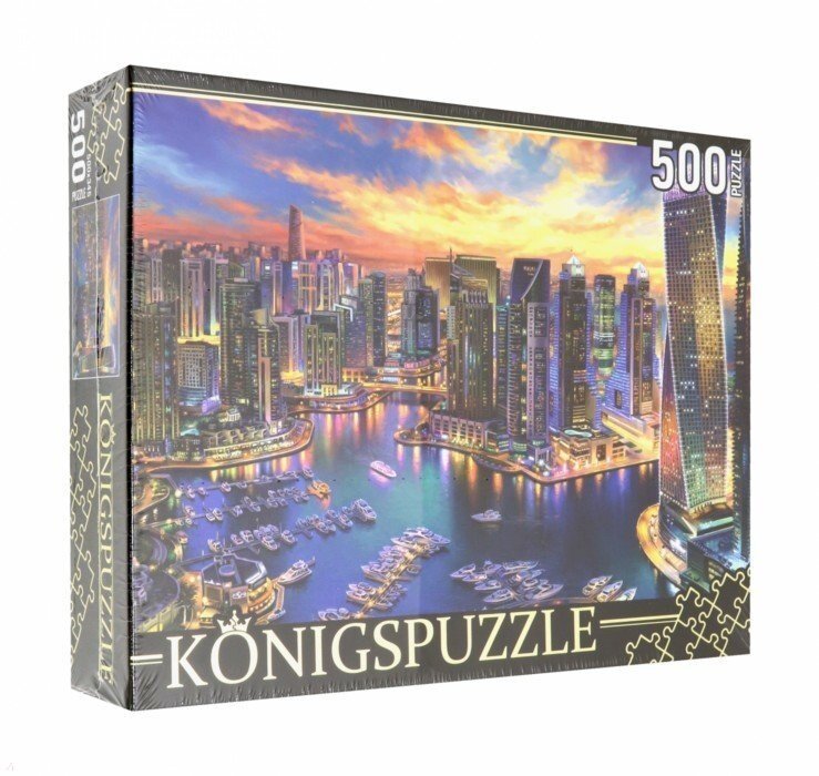 Puzzle-500 "Ночные огни Дубая" (ХК500-6318) Konigspuzzle - фото №2