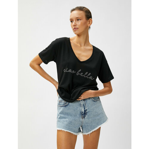 фото Футболка koton, размер m, черный