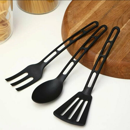 Набор для кухни 3 предмета Prestige черного цвета из жаропрочного пищевого пластика 319₽