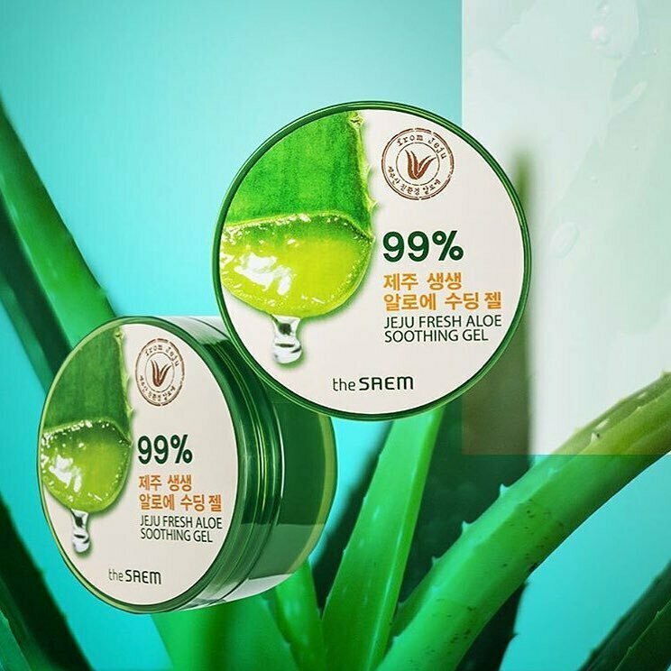 Гель с алоэ универсальный увлажняющий The Saem Jeju Fresh Aloe Soothing Gel 99% 300мл - фото №14