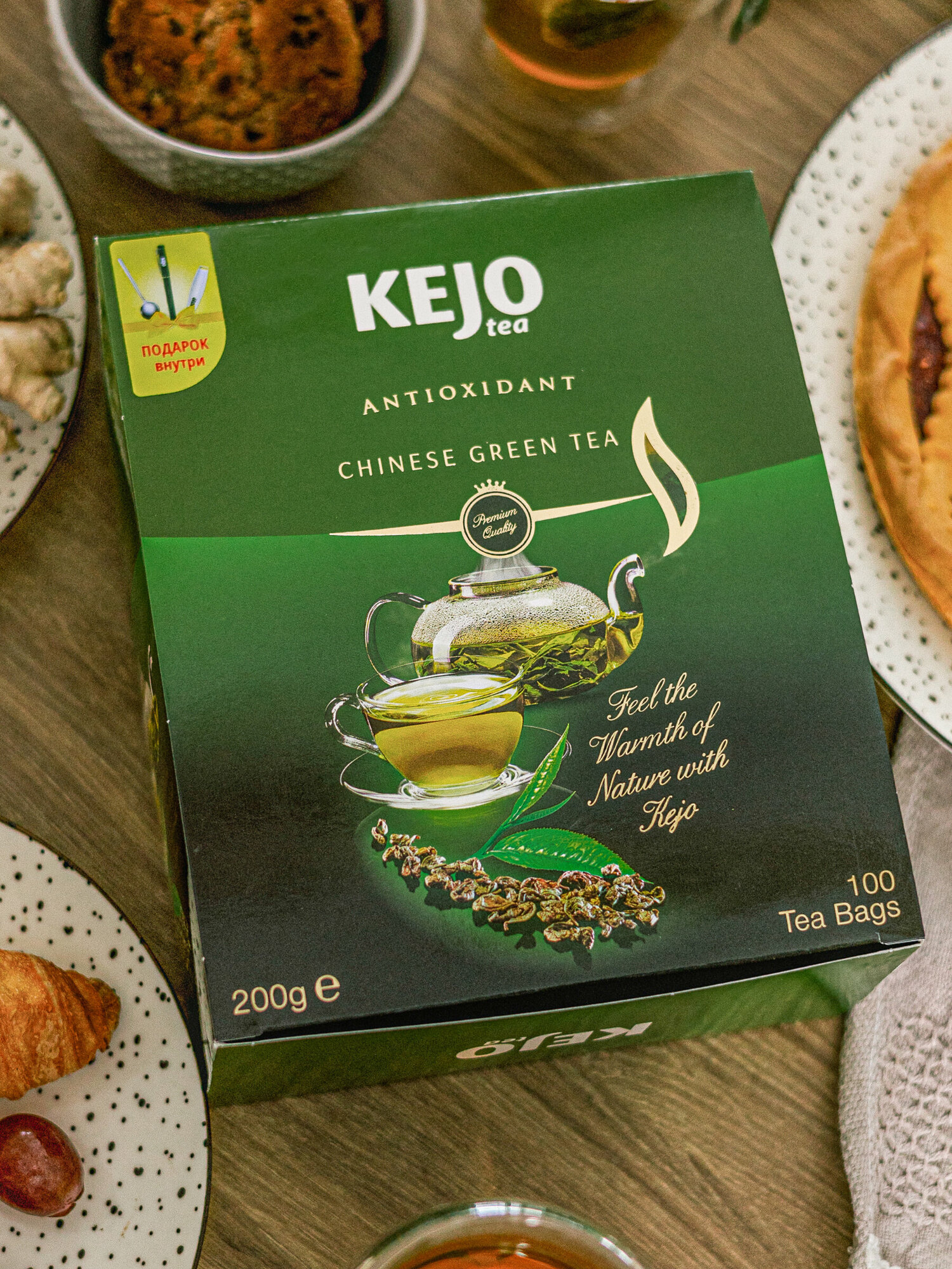 Чай в пакетиках зеленый ANTIOXIDANT CHINESE GREEN TEA KejoTea 100 штук