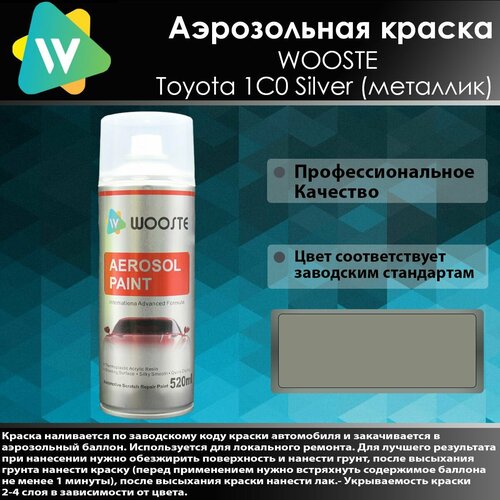 Автомобильная аэрозольная краска WOOSTE Тойота 1CO Silver