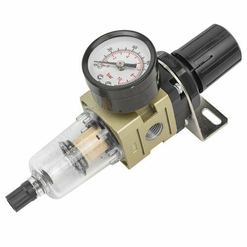 Фильтр-регулятор мини с индикатором давления для пневмосистем 1/4(10Мк, 550 л/мин, 0-10bar, раб. температура 5-60)