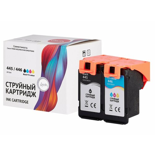 Набор струйных картриджей Sakura 8283B004 (445 Black/ 446 Color) для Canon PG-445/CL-446, 180 к. SI8283B004 заправочный набор цветного картриджа cl 446 и cl 446xl canon pixma mg2440 mg2540s ts3340 ts5340 mg2940 mg3040 ts204 ts304 ts3140 tr4540 mx494