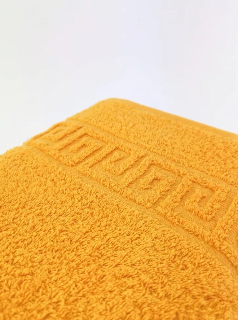 Полотенце банное махровое золотисто желтый 70х140 см / Плотность 430 гр/м2 / для волос / для ванной / Ашхабадский текстильный комплекс - фотография № 2