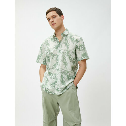 фото Рубашка koton, размер 50, зеленый