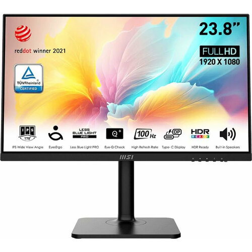 монитор msi g274qpf e2 27 16 9 wqhd 2560x1440 rapid ips 1ms 1000 1 100m 1 400nit 178 178 2xhdmi 2 0b dp 1 4a usb c tilt swivel height pivot vesa 180hz black 1y w ty 9s6 3cc29h 270 Монитор 23.8 MSI Modern MD2412P