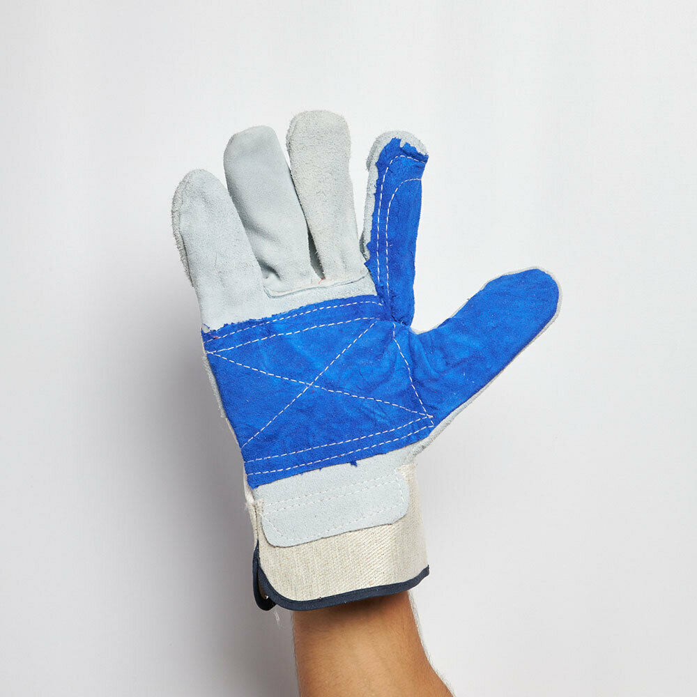 Перчатки кожаные комбинированные Delta Plus DS202 серо-синие 10 (XL)