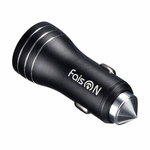 Автомобильная зарядка 2хUSB FaisON A-33, Spike, 2.4A, чёрный