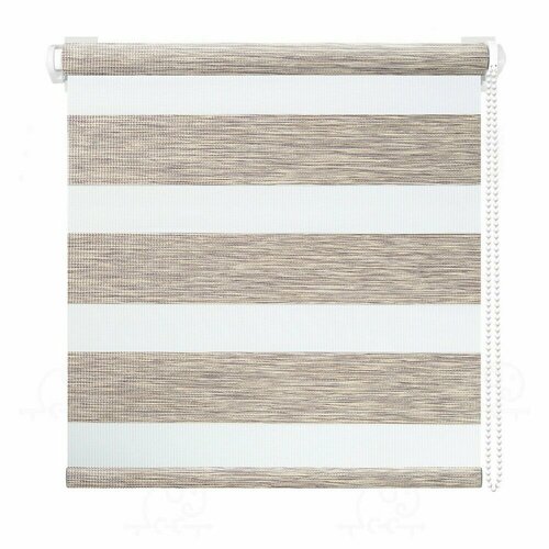 Штора рулонная День-Ночь Вудэн 120х160 см, бежево-серый