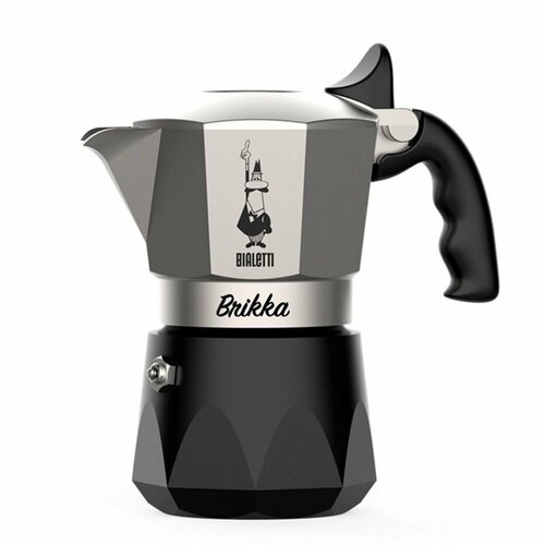 Гейзерная кофеварка Bialetti NEW Brikka 2023 с клапаном для пенки на 2 чашки, 100 мл