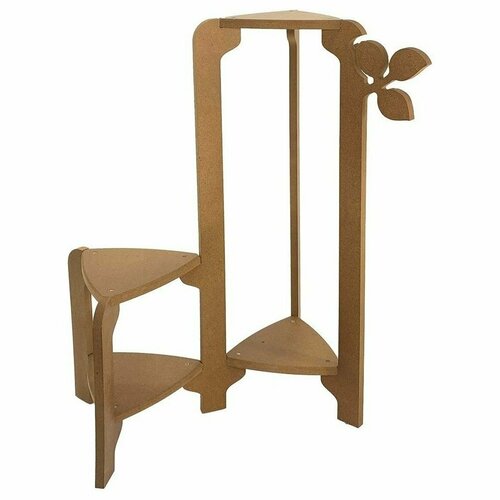 Кодеко Стойка для цветов треугольная Флора 2 места Орех