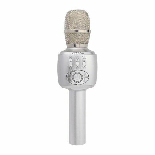 Караоке микрофон беспроводной Joyroom JR-MC2, V4.2, 5Вт, AUX, MiniJack 3.5мм, MicroUSB, MicroSD, серебристый