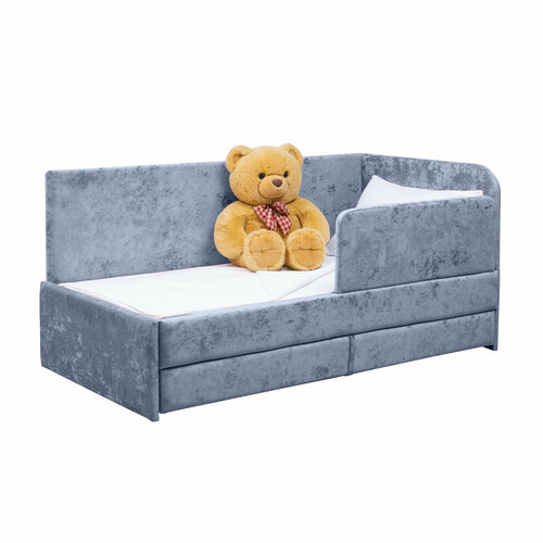 Кровать-диван Непоседа 160*80 голубая , правый угол сборки с дополнительным спальным местом+матрас