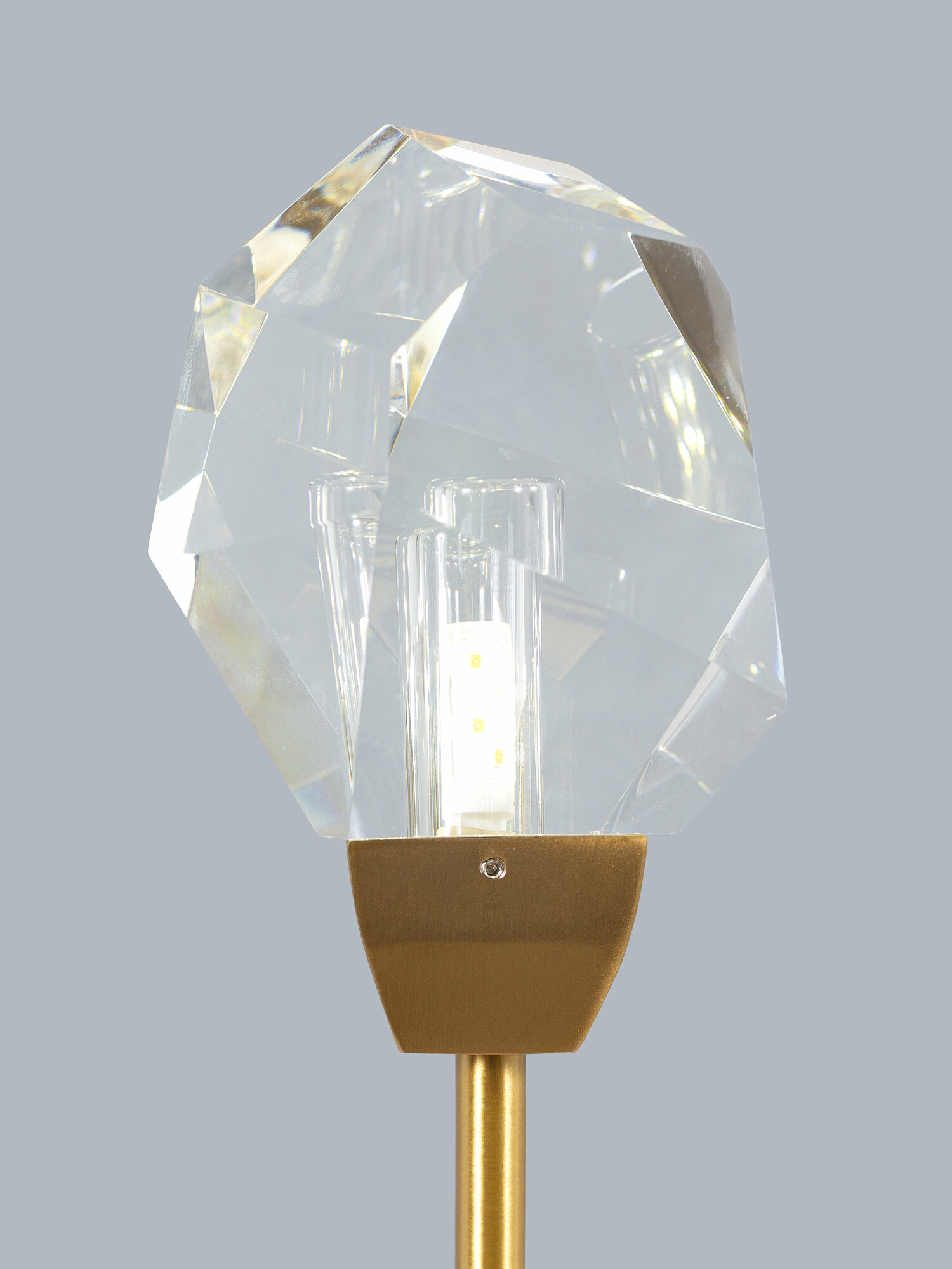 Настенный светильник Sofitroom Diamante, LED светильник настенный, Бра, плафон стекло, корпус металл, цвет золотой, светильник светодиодный на стену,