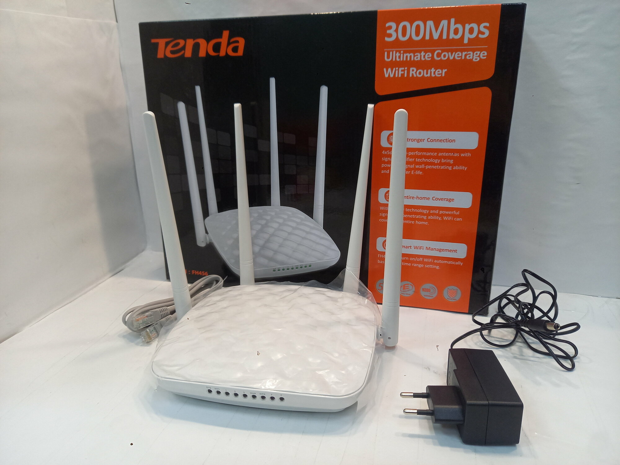 Маршрутизатор TENDA FH456 Wireless Router (3UTP 100Mbps, 1WAN, 802.11b/g/n, 300Mbps, 4x5dBi)