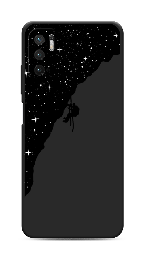 Матовый силиконовый чехол на Xiaomi Poco M3 Pro / Сяоми Поко М3 Про Скалолаз в космосе, черный