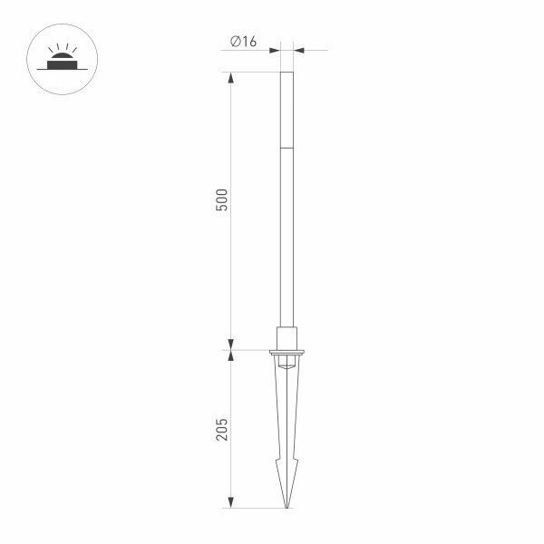 Ландшафтный светодиодный светильник Arlight KT-Canna-L500-1W Warm3000 / - фото №6