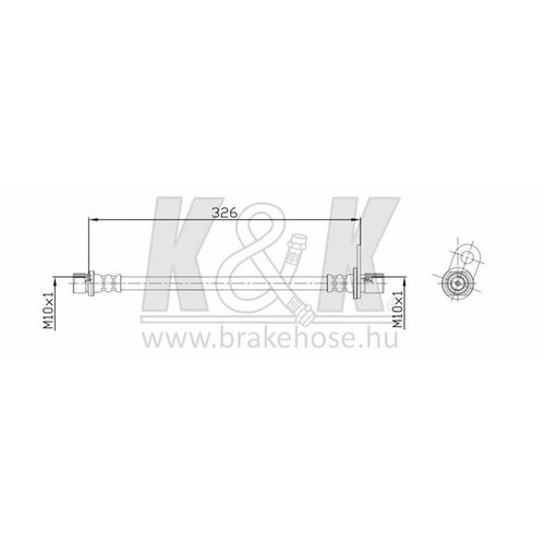 Шланг тормозной задний FT2180 K&K FT2180 | цена за 1 шт