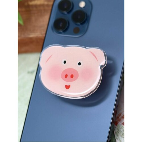 Попсокет держатель для телефона Pig декоративный держатель для телефона подставка под смартфон pig pink