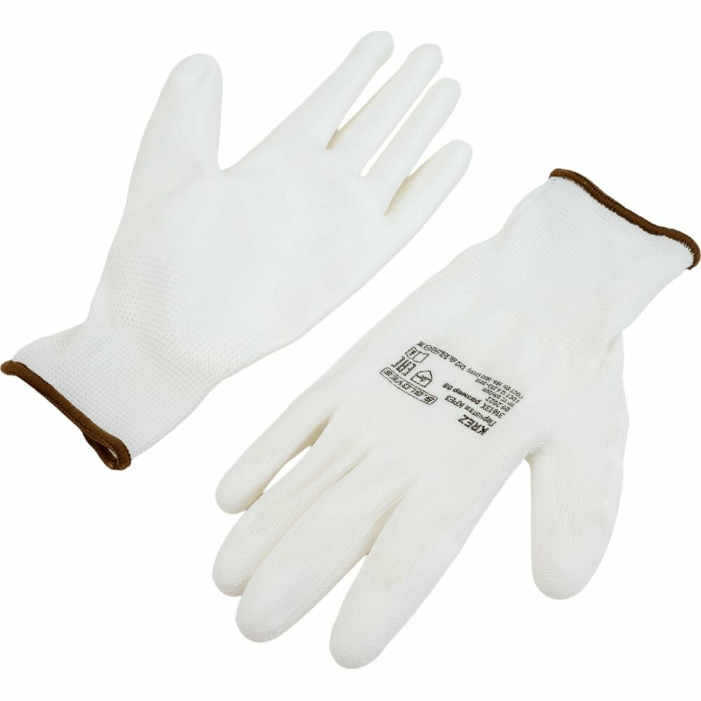 фото S. GLOVES S.GLOVES Перчатки нейлоновые с полиур. покр."KREZ" белые 08 размер 31613-08