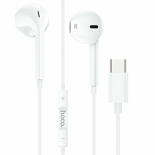 Наушники проводные с микрофоном Hoco M80, USB Type-C, 1.2 метра, 20 шт. в упаковке, белые