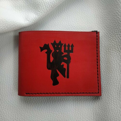 Кошелек ФК Манчестер Юнайтед, фактура гладкая, черный, красный