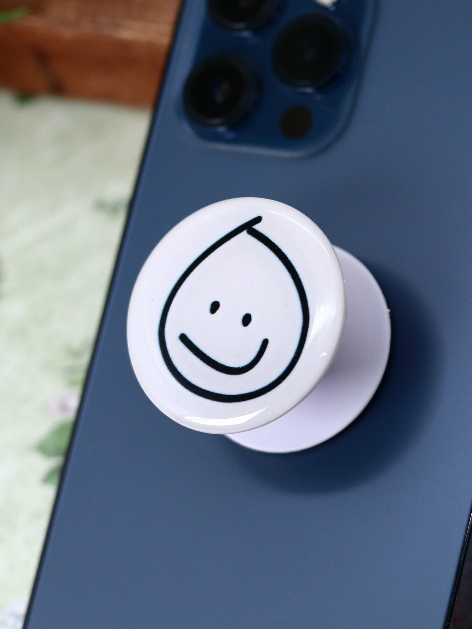 Попсокет держатель для телефона Smiley white